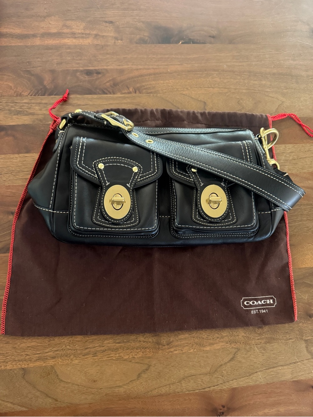 Coach H0882-F12868 65th Anniversary Legacy Double Turn lock Shoulder Bag